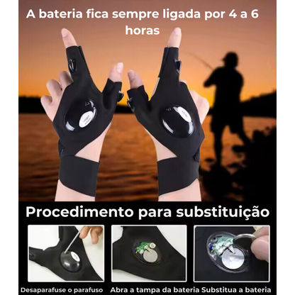 LUVAS IMPERMEAVEIS COM LANTERNA LED