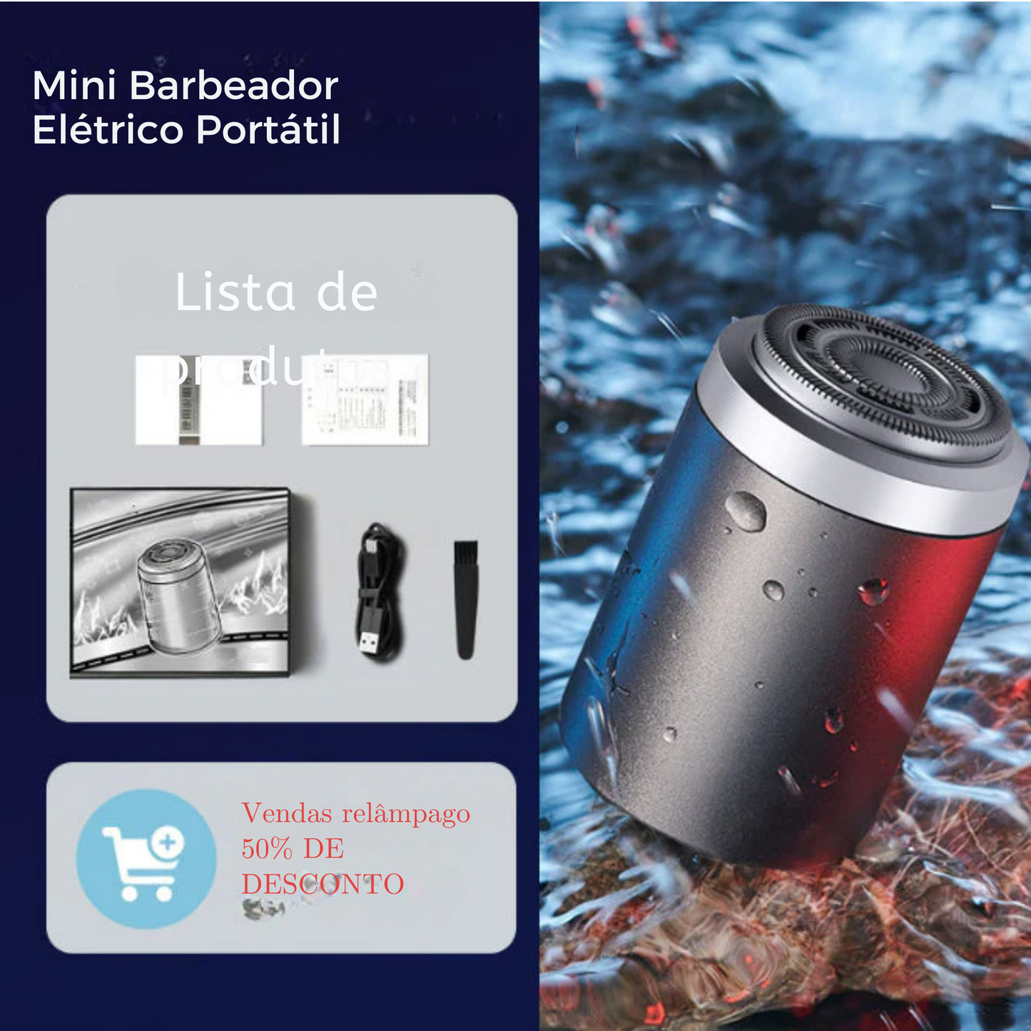 Mini máquina de barbear eléctrica portátil mais recente